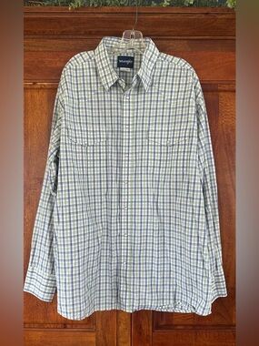 Wrangler Light Green & Blue Plaid Snap-Front Shirt